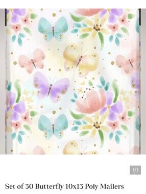 2 Set of 30 Butterfly 10x13 Poly Mailers